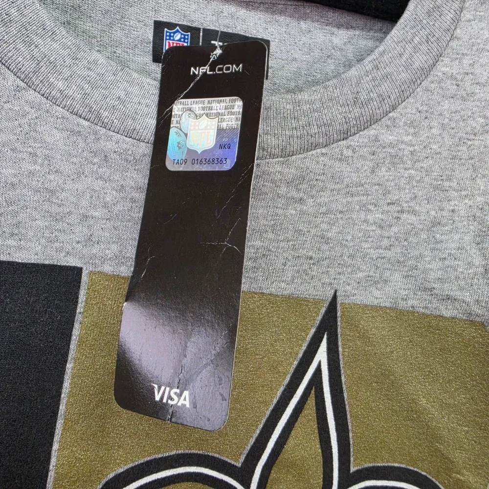 NWT M NFL Team Apparel New Orleans‎ Saints Mens Gray Graphic T-Shirt